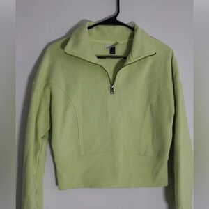 Universal Thread Cropped sweatshirt with zip - Lime color (Size S)
